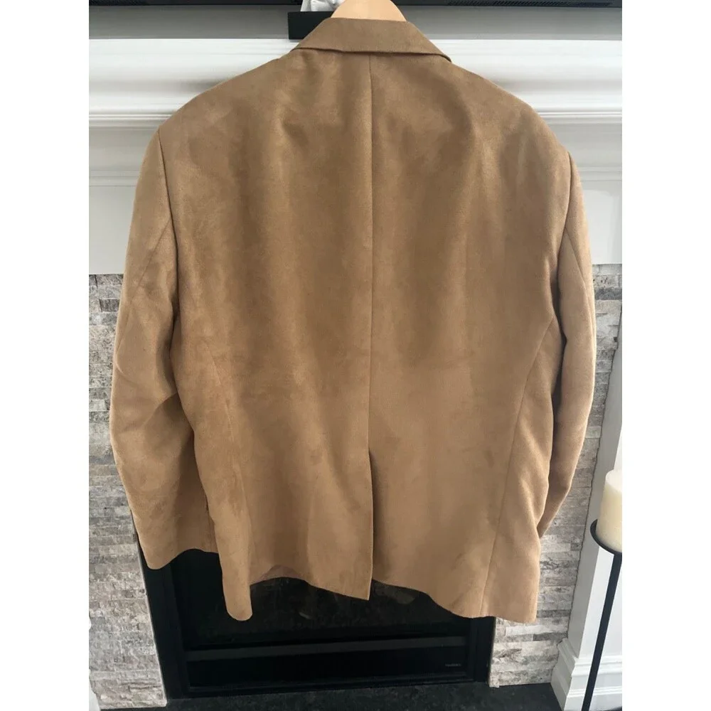 Docker's Mens Faux Suede Camel Color Blazer-Size 48R